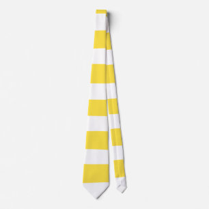 Uneven Stripes - Lemon Yellow en White Stropdas