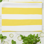 Uneven Stripes - Lemon Yellow en White Theedoek (Gevouwen)