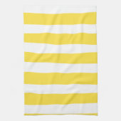 Uneven Stripes - Lemon Yellow en White Theedoek (Verticaal)