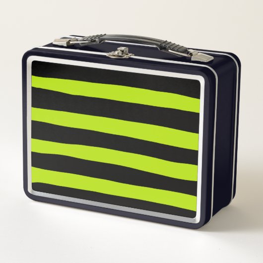 Uneven Stripes - Lime Green en Black (Voorkant)