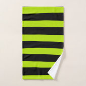 Uneven Stripes - Lime Green en Black Bad Handdoek (Handdoek)