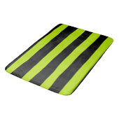 Uneven Stripes - Lime Green en Black Badmat (Gekanteld)