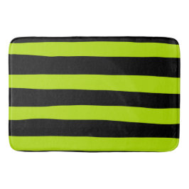 Uneven Stripes - Lime Green en Black Badmat