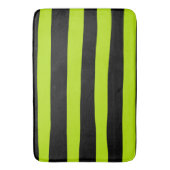 Uneven Stripes - Lime Green en Black Badmat (Voorkant Verticaal)