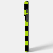 Uneven Stripes - Lime Green en Black Case-Mate iPhone Case (Achterkant / Links)