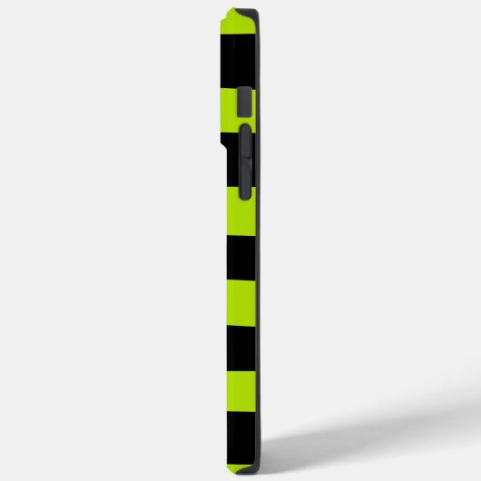 Uneven Stripes - Lime Green en Black Case-Mate iPhone Case (Achterkant / Links)