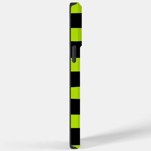 Uneven Stripes - Lime Green en Black Case-Mate iPhone Case (Achterkant / Rechts)