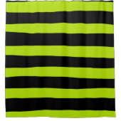Uneven Stripes - Lime Green en Black Douchegordijn (Voorkant)