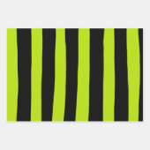 Uneven Stripes - Lime Green en Black Inpakpapier Vel (Voorkant 3)