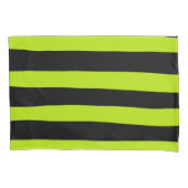 Uneven Stripes - Lime Green en Black Kussensloop (Voorkant-Links)