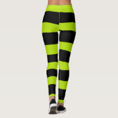 Uneven Stripes - Lime Green en Black Leggings (Achterkant)