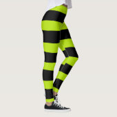 Uneven Stripes - Lime Green en Black Leggings (Rechts)