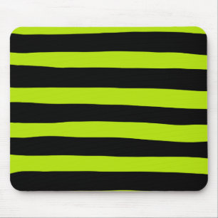 Uneven Stripes - Lime Green en Black Muismat