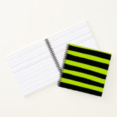 Uneven Stripes - Lime Green en Black Notitieboek (Binnen)