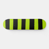 Uneven Stripes - Lime Green en Black Persoonlijk Skateboard (Horizontaal)