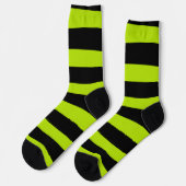 Uneven Stripes - Lime Green en Black Sokken (Links)