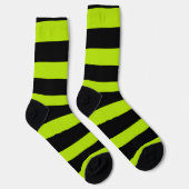 Uneven Stripes - Lime Green en Black Sokken (Rechts)