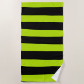 Uneven Stripes - Lime Green en Black Strandlaken (Voorkant)