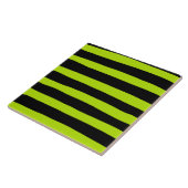 Uneven Stripes - Lime Green en Black Tegeltje (Zijkant)