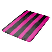 Uneven Stripes - Magenta en Black Badmat (Gekanteld)