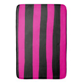 Uneven Stripes - Magenta en Black Badmat (Voorkant Verticaal)