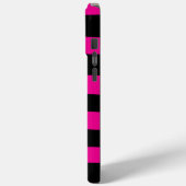 Uneven Stripes - Magenta en Black Case-Mate iPhone Case (Achterkant / Links)