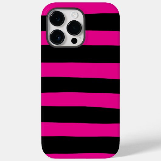 Uneven Stripes - Magenta en Black Case-Mate iPhone Case (Achterkant)