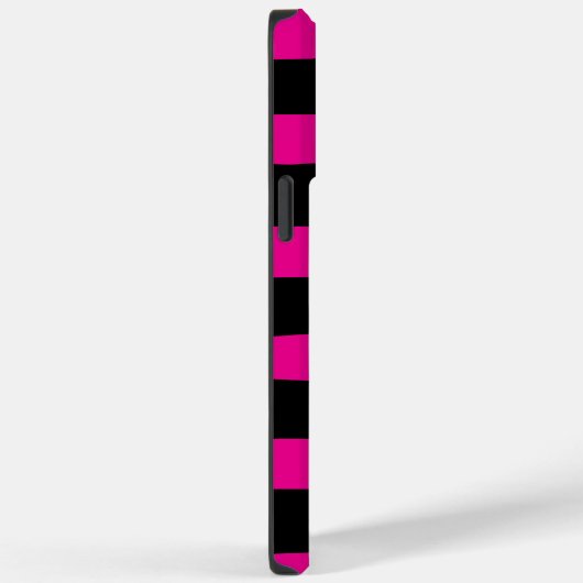 Uneven Stripes - Magenta en Black Case-Mate iPhone Case (Achterkant / Rechts)