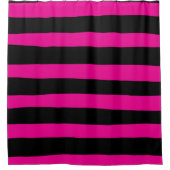 Uneven Stripes - Magenta en Black Douchegordijn (Voorkant)