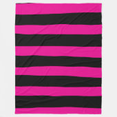 Uneven Stripes - Magenta en Black Fleece Deken (Voorkant)