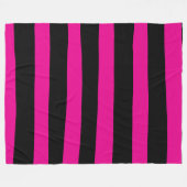 Uneven Stripes - Magenta en Black Fleece Deken (Voorkant (Horizontaal))