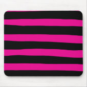 Uneven Stripes - Magenta en Black Muismat (Voorkant)
