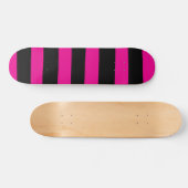 Uneven Stripes - Magenta en Black Persoonlijk Skateboard (Horizontaal)