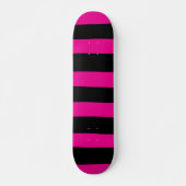 Uneven Stripes - Magenta en Black Persoonlijk Skateboard (Voorkant)