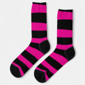 Uneven Stripes - Magenta en Black Sokken (Links)