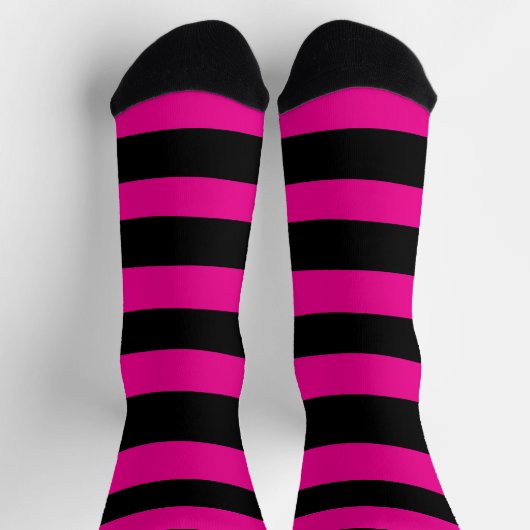 Uneven Stripes - Magenta en Black Sokken (Top)