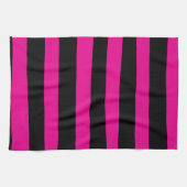 Uneven Stripes - Magenta en Black Theedoek (Horizontaal)