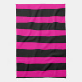 Uneven Stripes - Magenta en Black Theedoek (Verticaal)