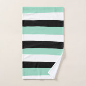 Uneven Stripes - Mint Green, White en Black Bad Handdoek (Handdoek)