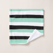 Uneven Stripes - Mint Green, White en Black Bad Handdoek (Wasdoekje)