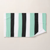 Uneven Stripes - Mint Green, White en Black Bad Handdoek (Handdoek)