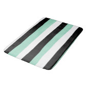 Uneven Stripes - Mint Green, White en Black Badmat (Gekanteld)