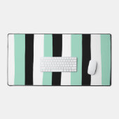 Uneven Stripes - Mint Green, White en Black Bureaumat (Keyboard & Muis)