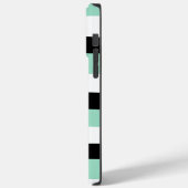 Uneven Stripes - Mint Green, White en Black Case-Mate iPhone Case (Achterkant / Links)