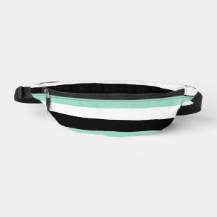 Uneven Stripes - Mint Green, White en Black Heuptasje