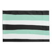 Uneven Stripes - Mint Green, White en Black Kussensloop (Achterkant-Rechts)
