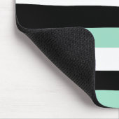 Uneven Stripes - Mint Green, White en Black Muismat (Hoek)