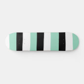 Uneven Stripes - Mint Green, White en Black Persoonlijk Skateboard (Horizontaal)