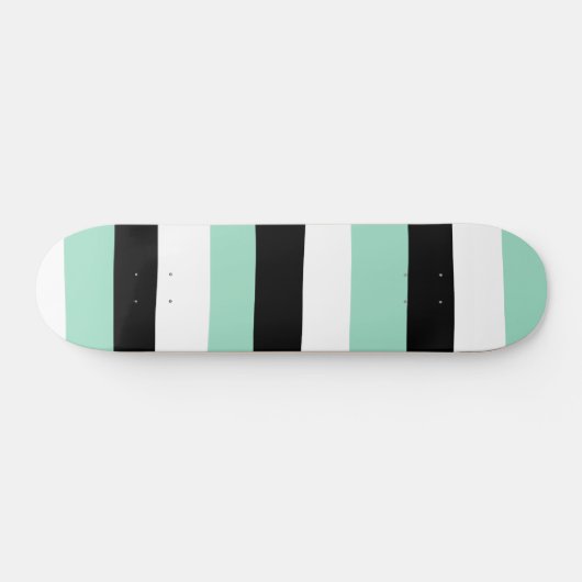 Uneven Stripes - Mint Green, White en Black Persoonlijk Skateboard (Horizontaal)