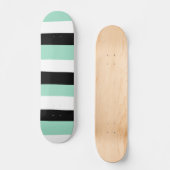 Uneven Stripes - Mint Green, White en Black Persoonlijk Skateboard (Voorkant)